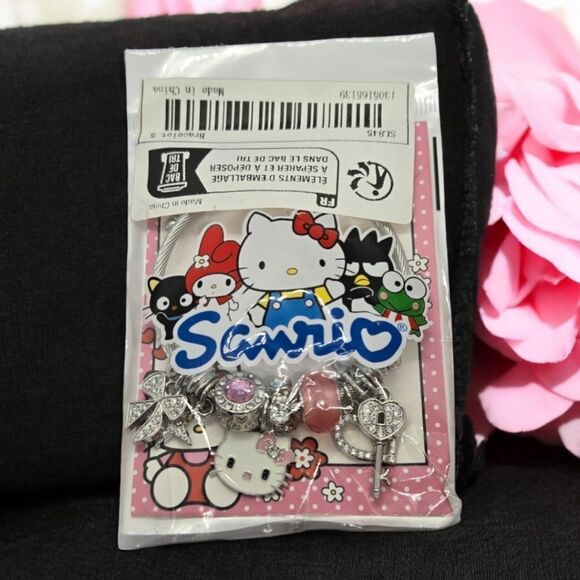 Hello Kitty Beaded Charm Bracelet Rhinestone Silver Heart Bow Cat Star Jewelry - Picture 10 of 12
